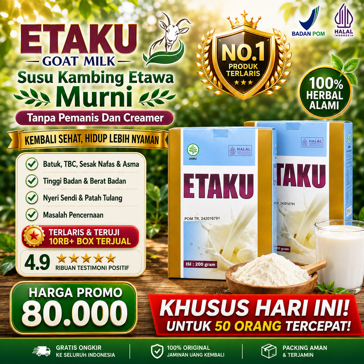 Walatra Etaku Susu Kambing 100% Original Dari Kambing Unggulan (Toko Resmi Pusat)